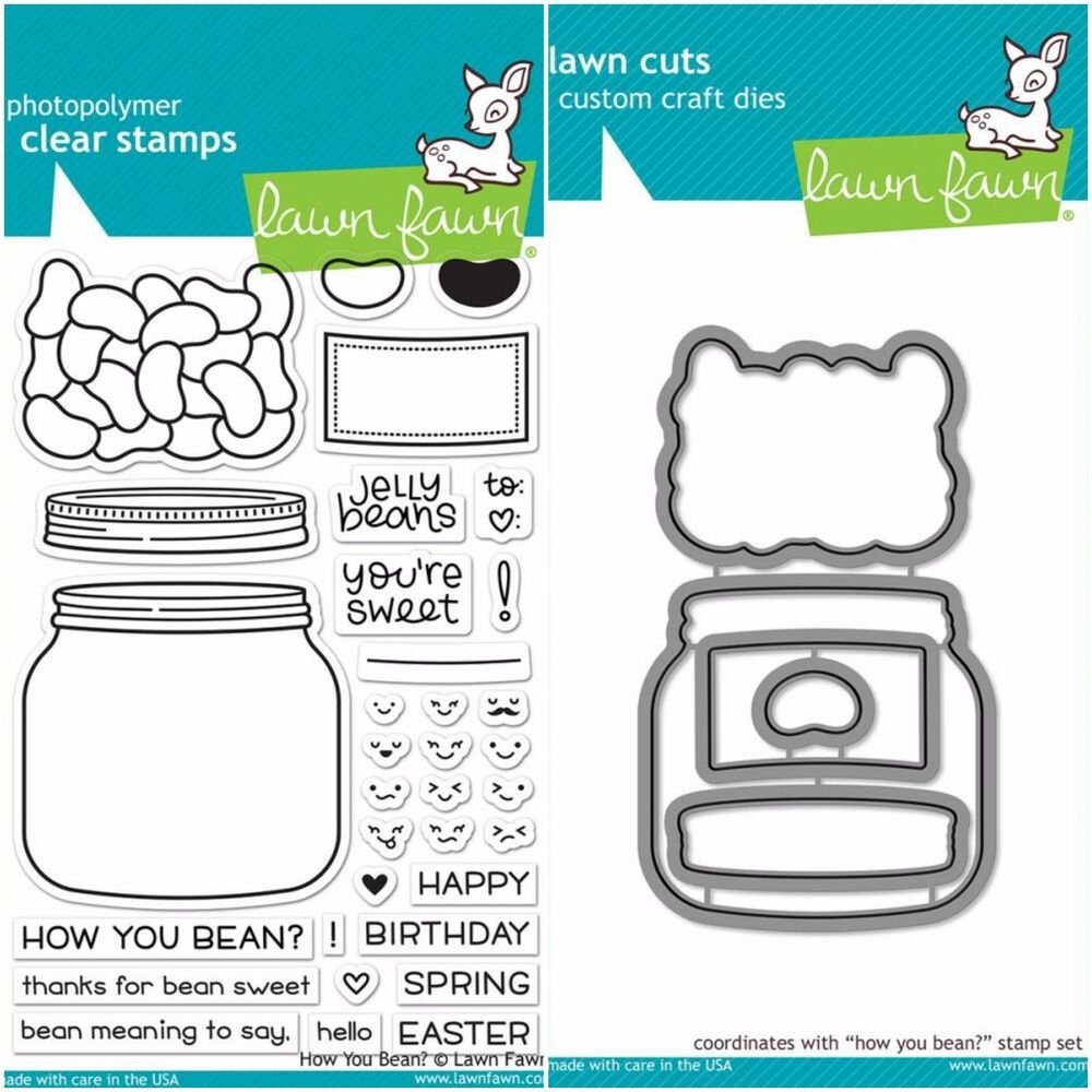 Lawn Fawn HOW YOU BEAN? Stamp and Die BUNDLE