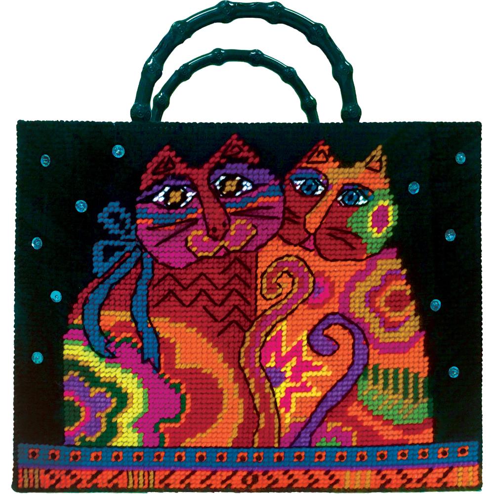 Plastic Canvas Tote Bag Kit Cat 021465033860