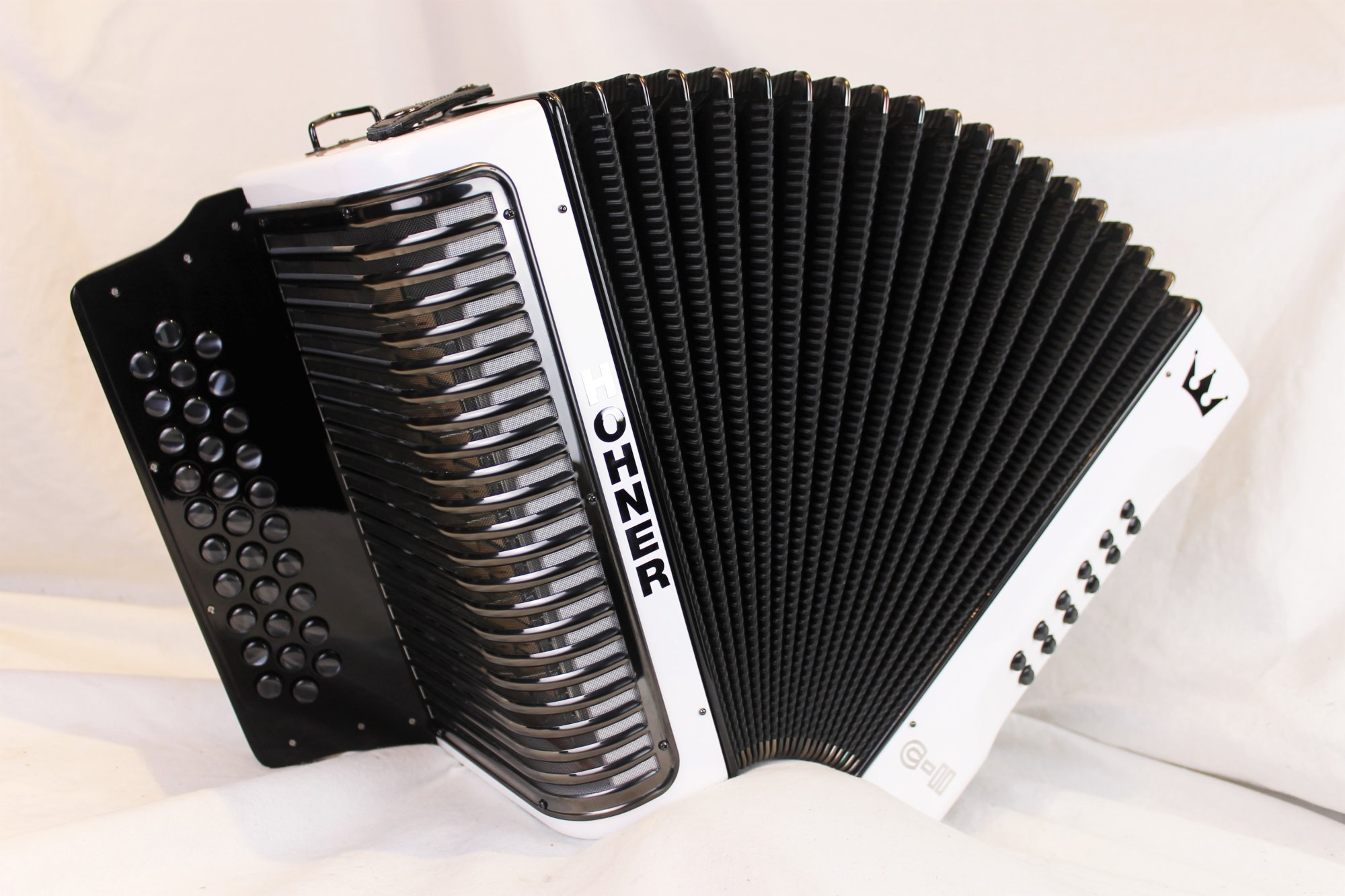 NEW White Hohner Corona II CII MIG Diatonic Button Accordion FBbEb Fa