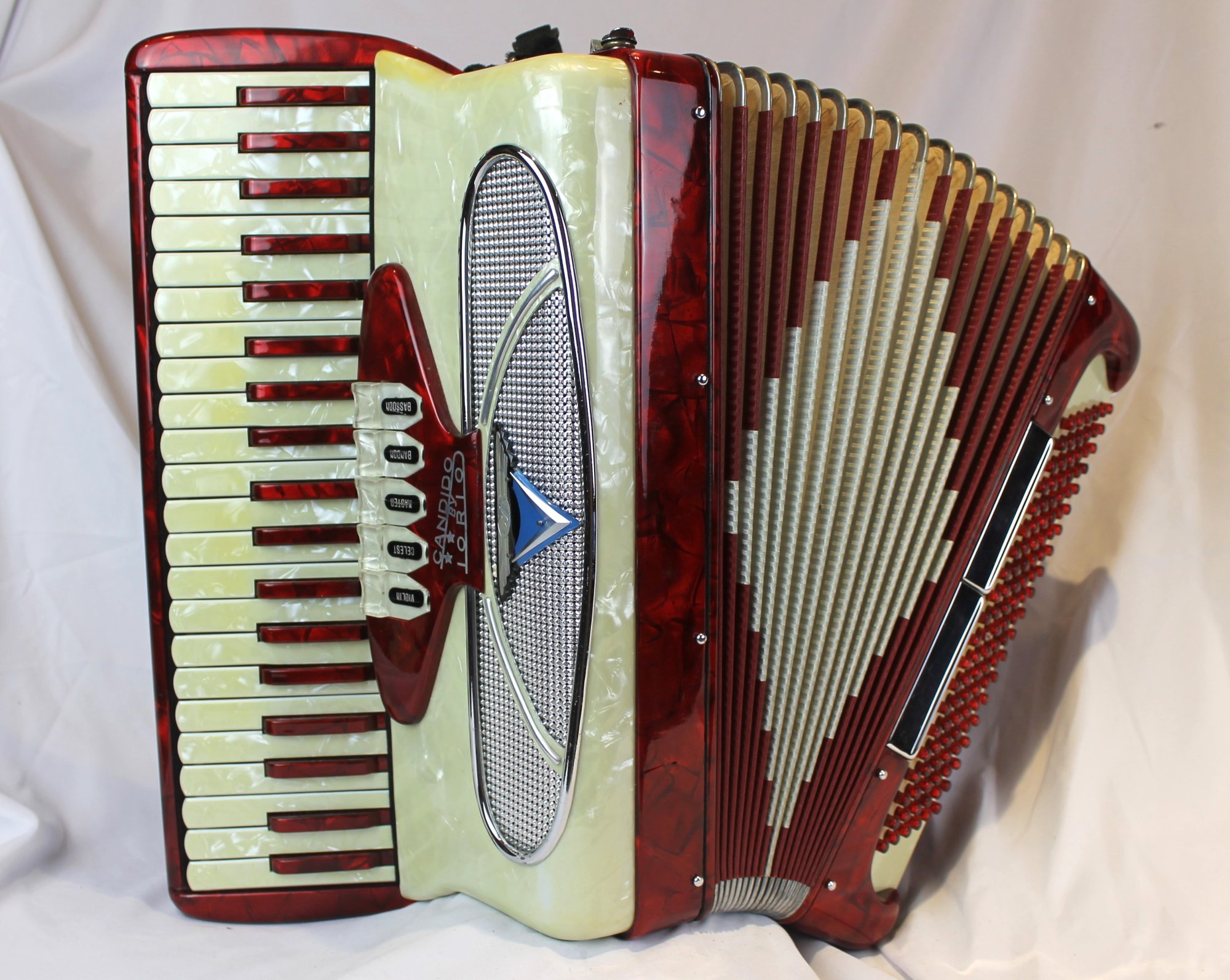 2148 Red Cream Iorio Candido Piano Accordion LMM 41 120
