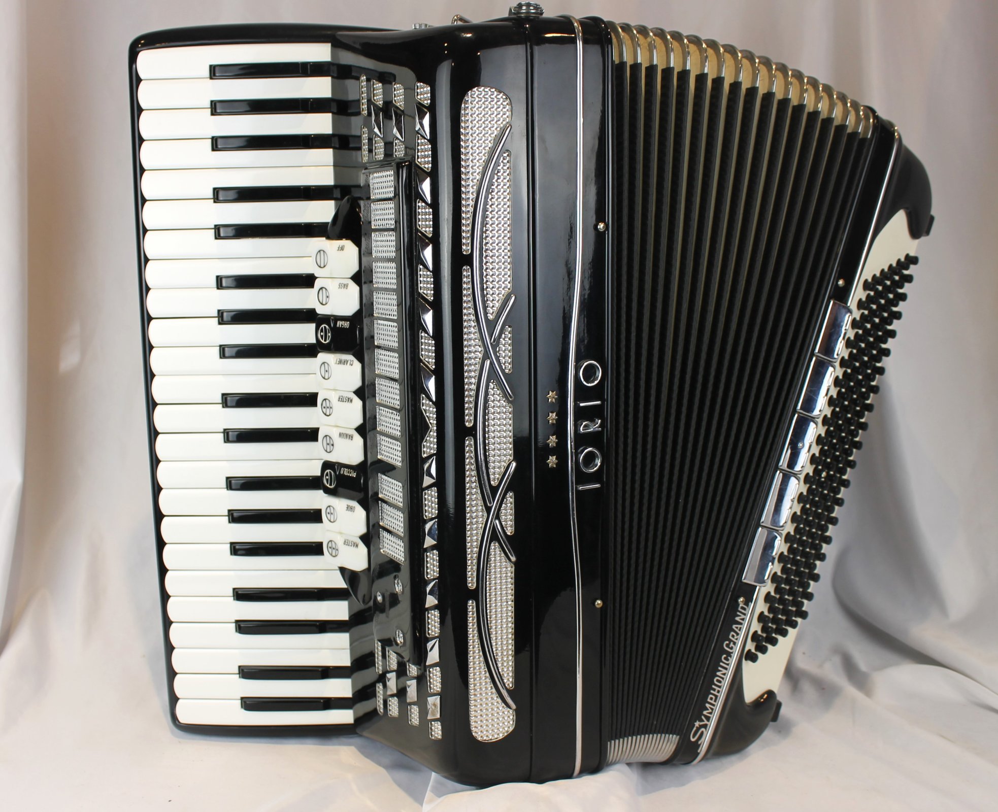 6390 Black Iorio Four Star Symphonic Grand Piano Accordion LMH 41 120