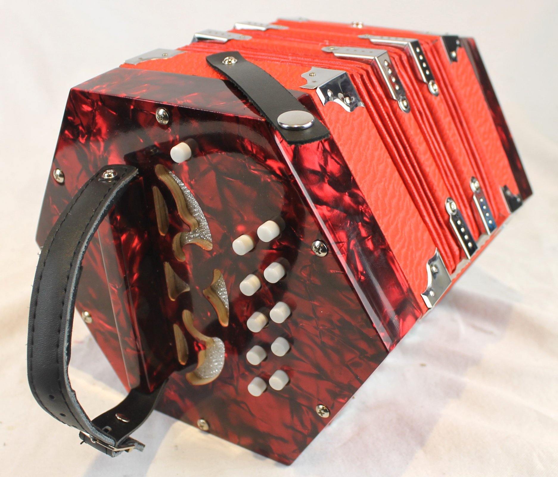 NEW Red Pearl Italian Anglo Concertina GC 20 Button