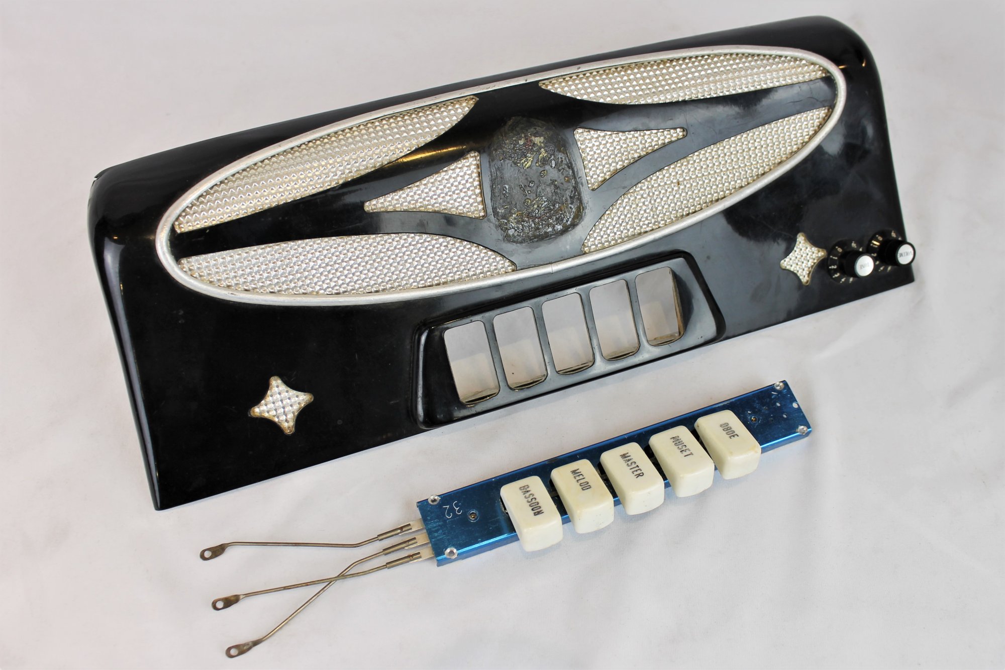 Lemar Accordion Part Black Grill and Switches 17 x 6 x 2