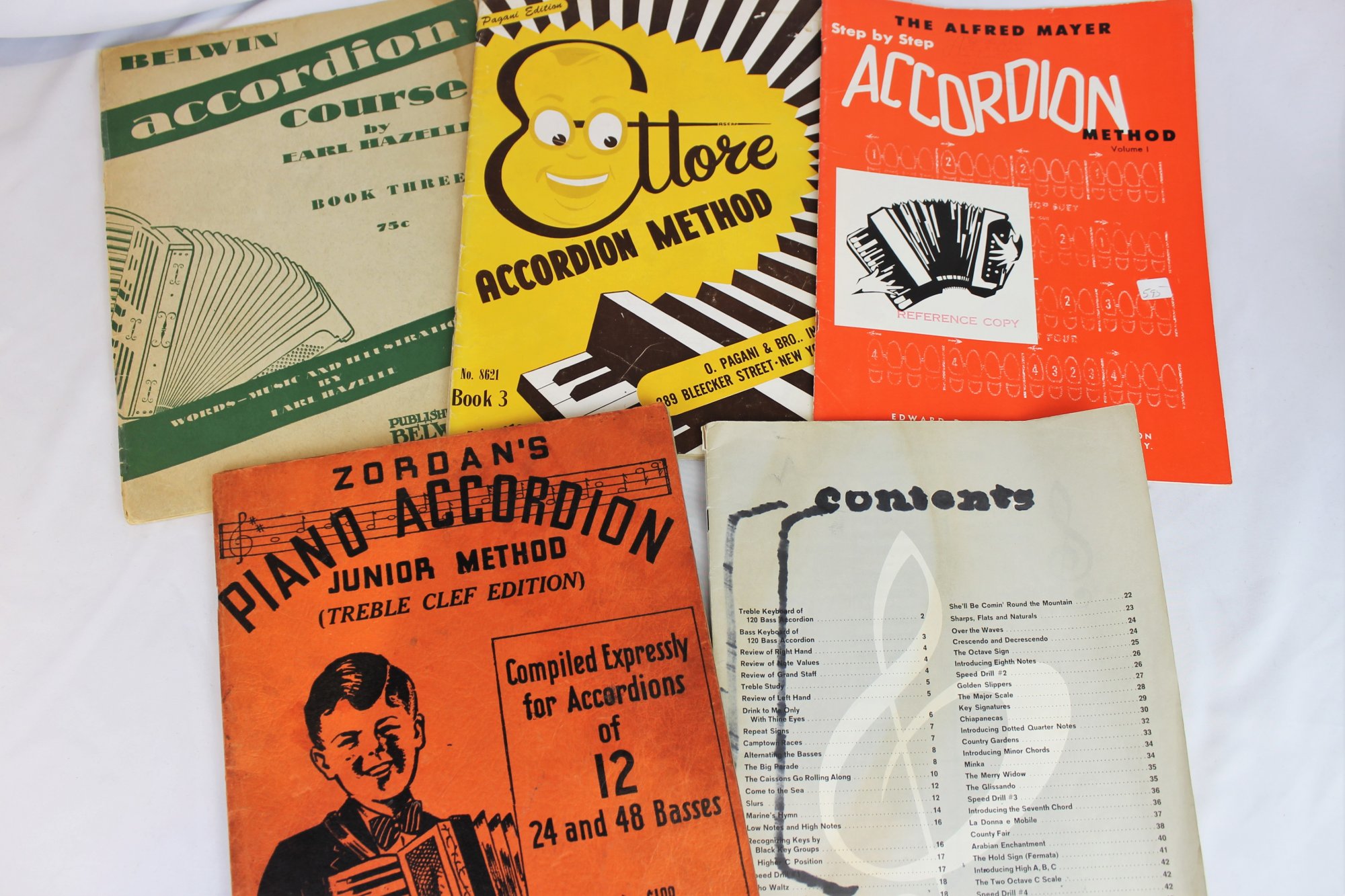 Lot of 5 Used Accordion Books Accordion Methods and Courses