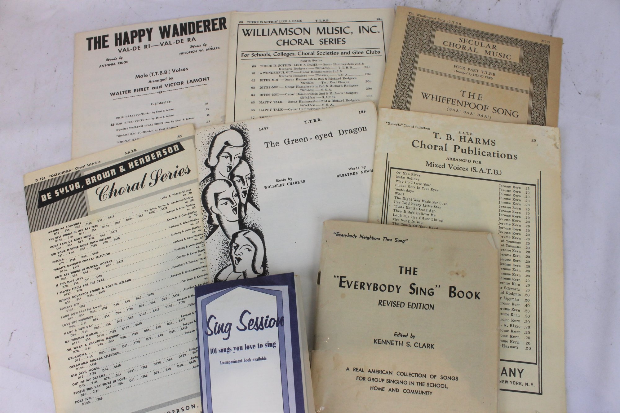 Lot of 8 Used Music Books and Sheets Secular Choral Music