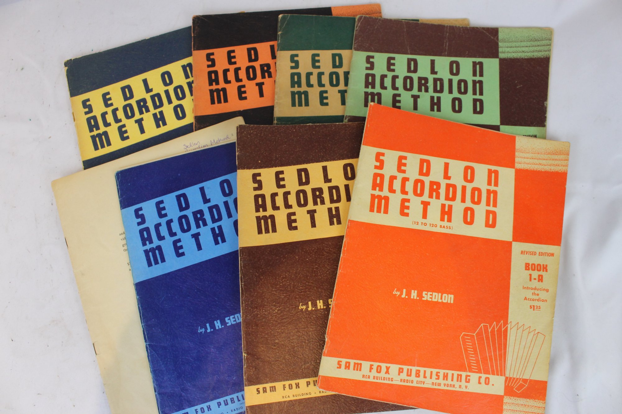 Lot of 8 Used Piano Accordion Music Books Sedlon Accordion Method Set of 1A 1B 2A 2B 3A 3B 4A 4B