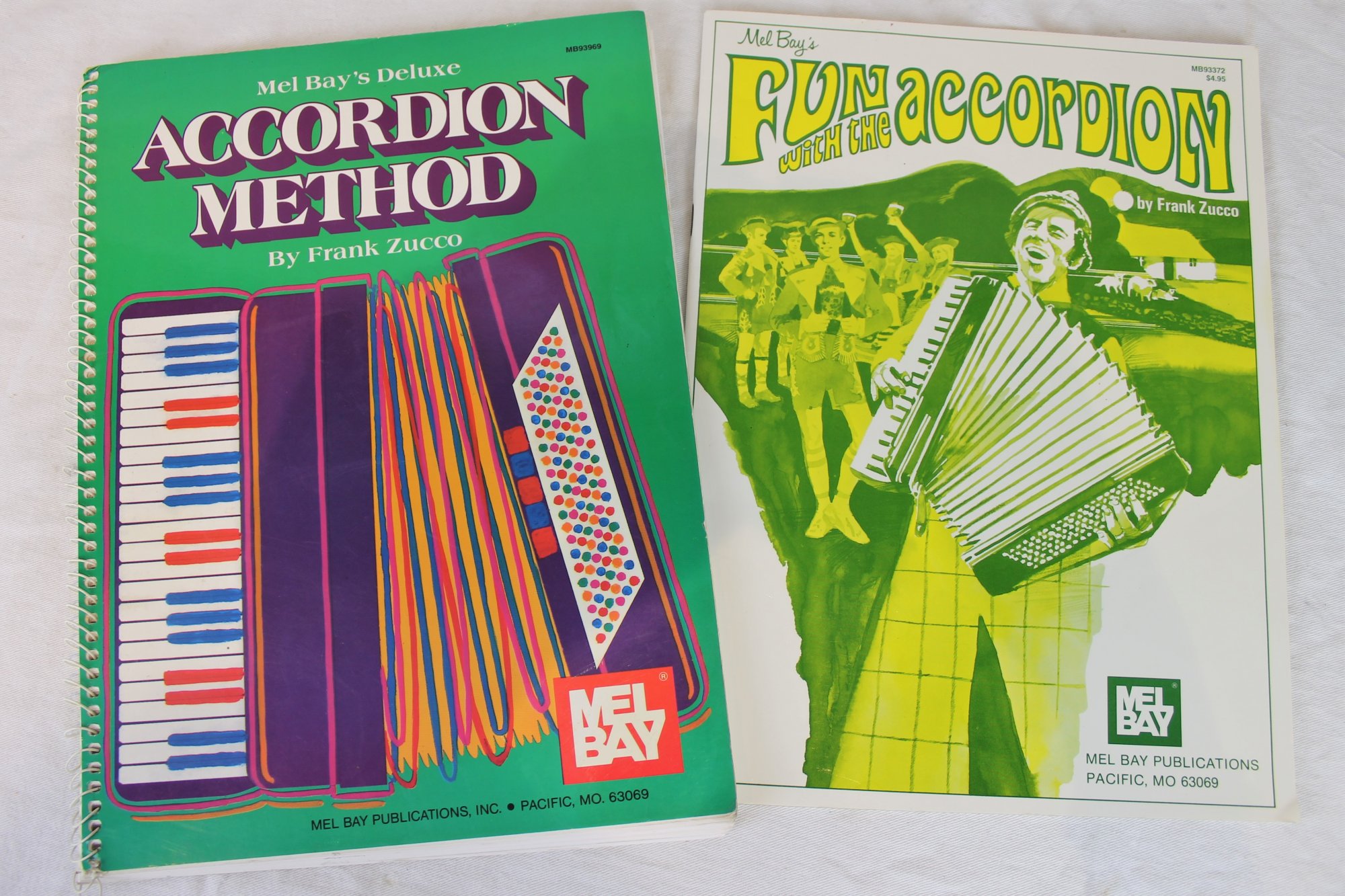 Used Mel Bay Accordion Books Fun with the Accordion and Deluxe Accordion Method by Frank Zucco