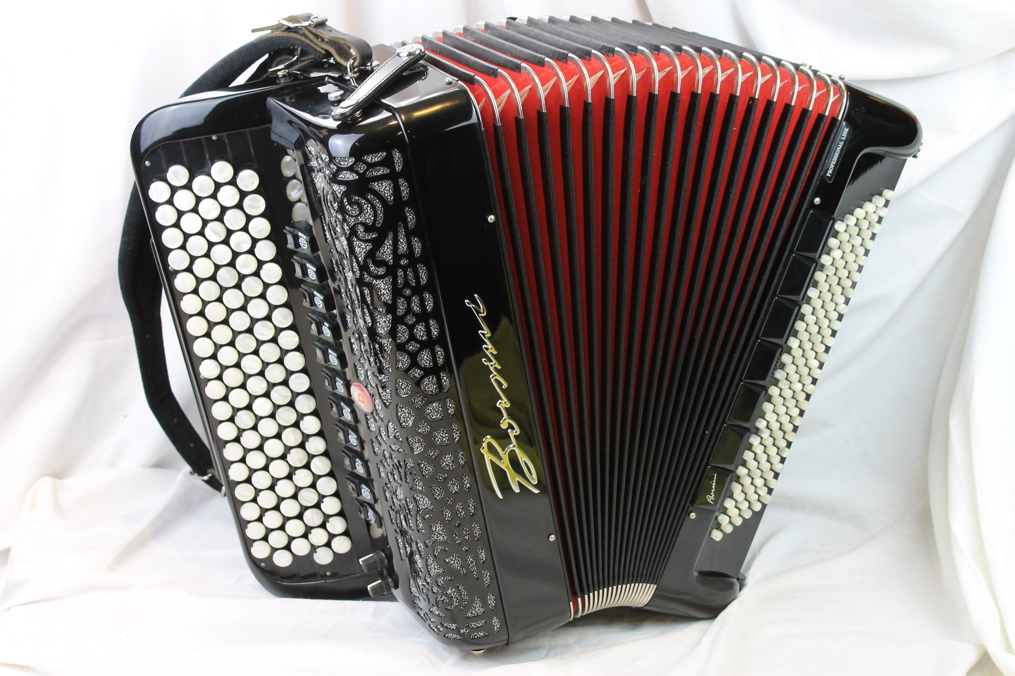 510 Black Borsini Professional Chromatic Button Accordion C LMMM 92 120