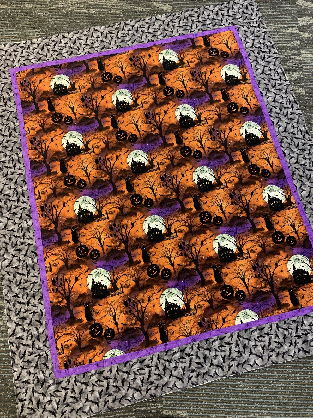 Halloween Wonderland Orange Quilt Kit 52x62