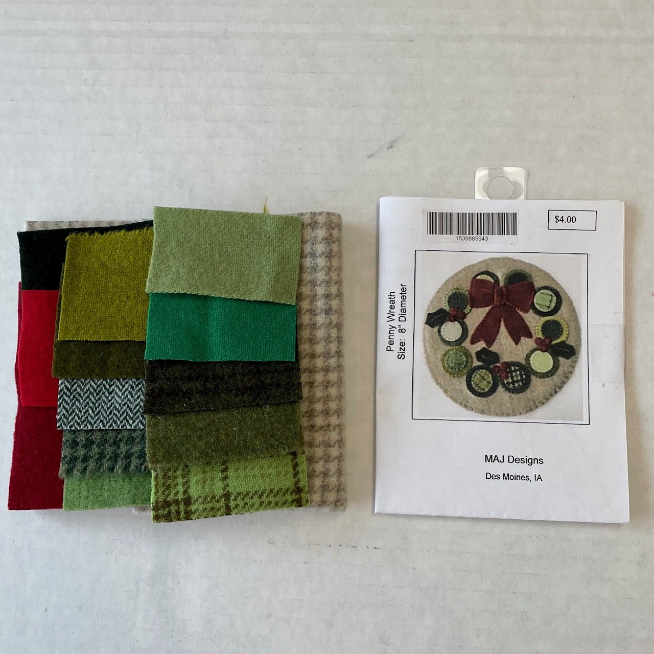 Penny Wreath Wool Kit & Pattern