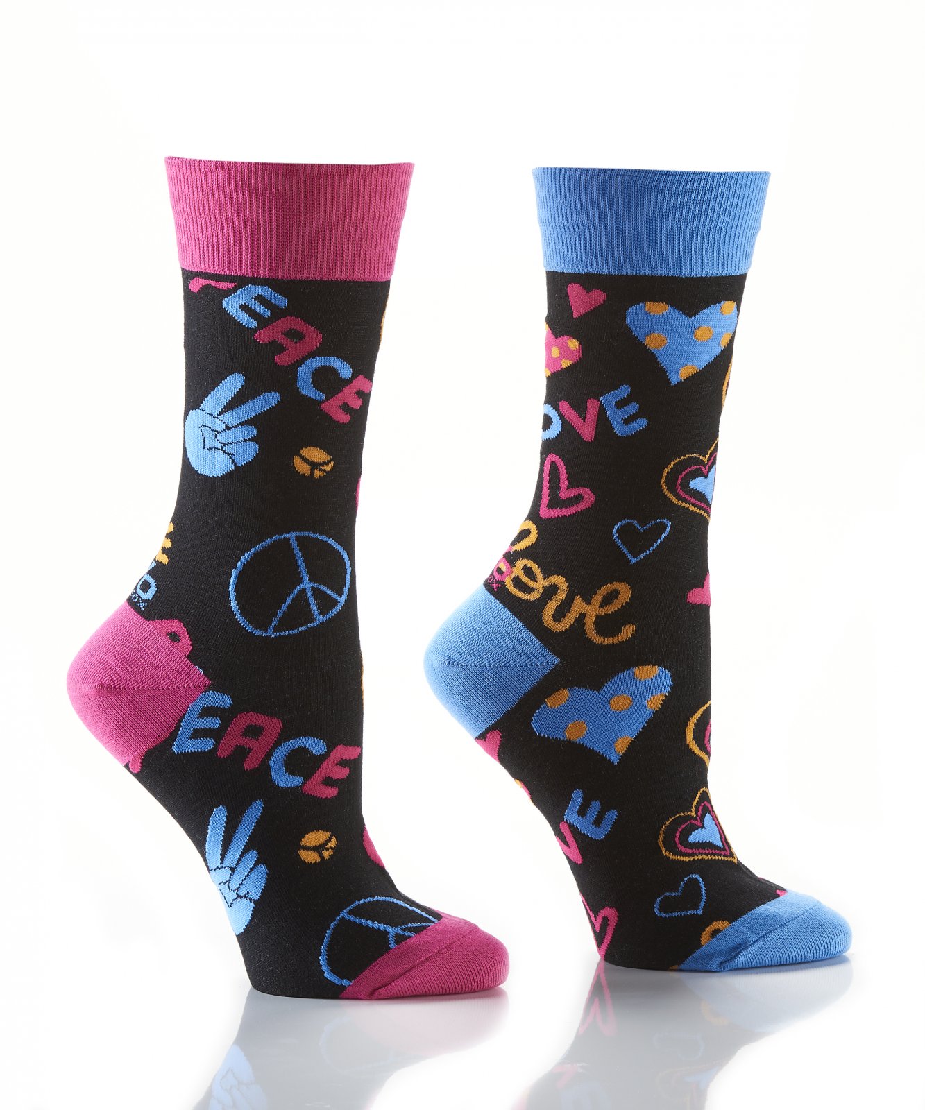 Womens Crew Sock Peace and Love