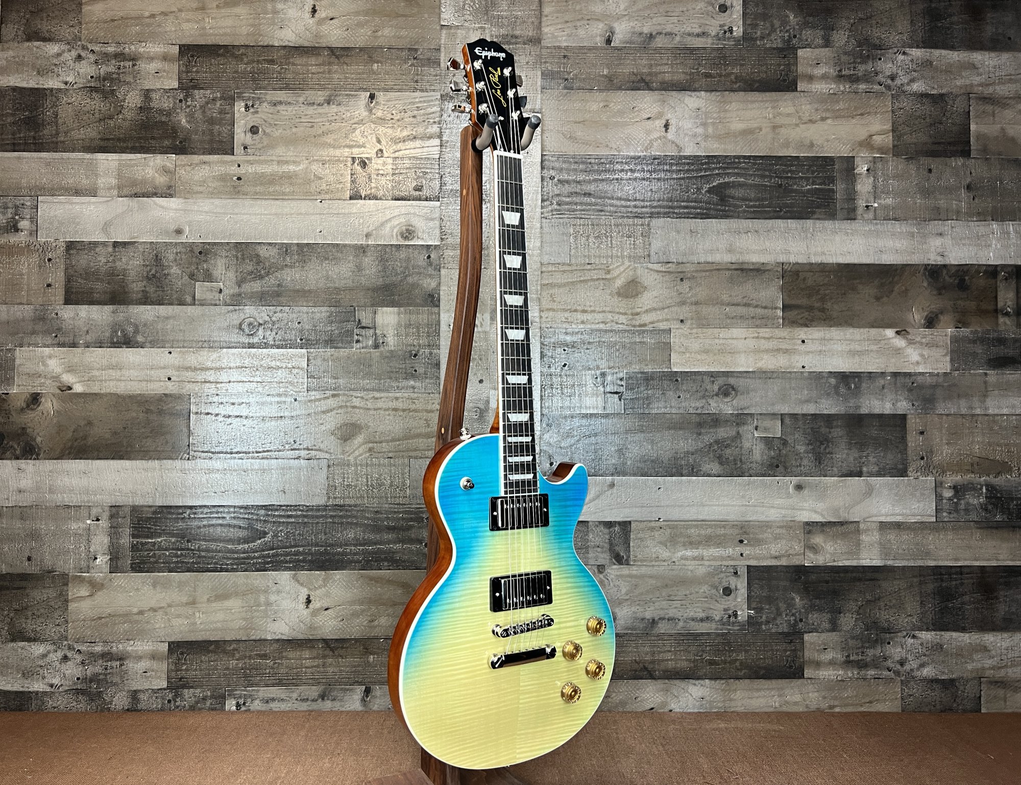 Epiphone Les Paul Modern Figured Electric Guitar Caribbean Blue Fade