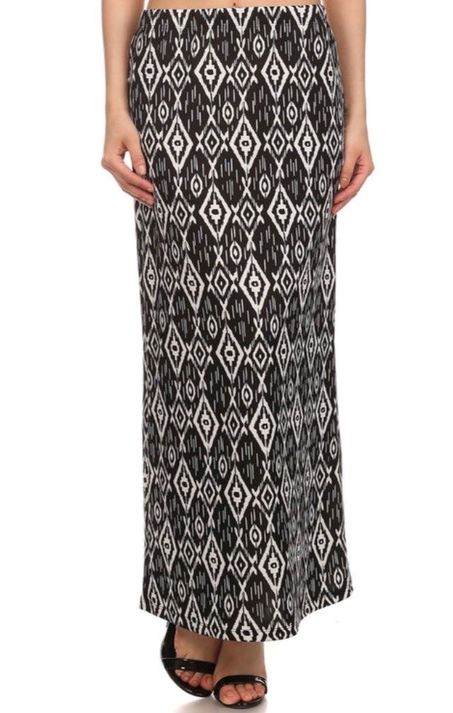 Black & White print maxi skirt