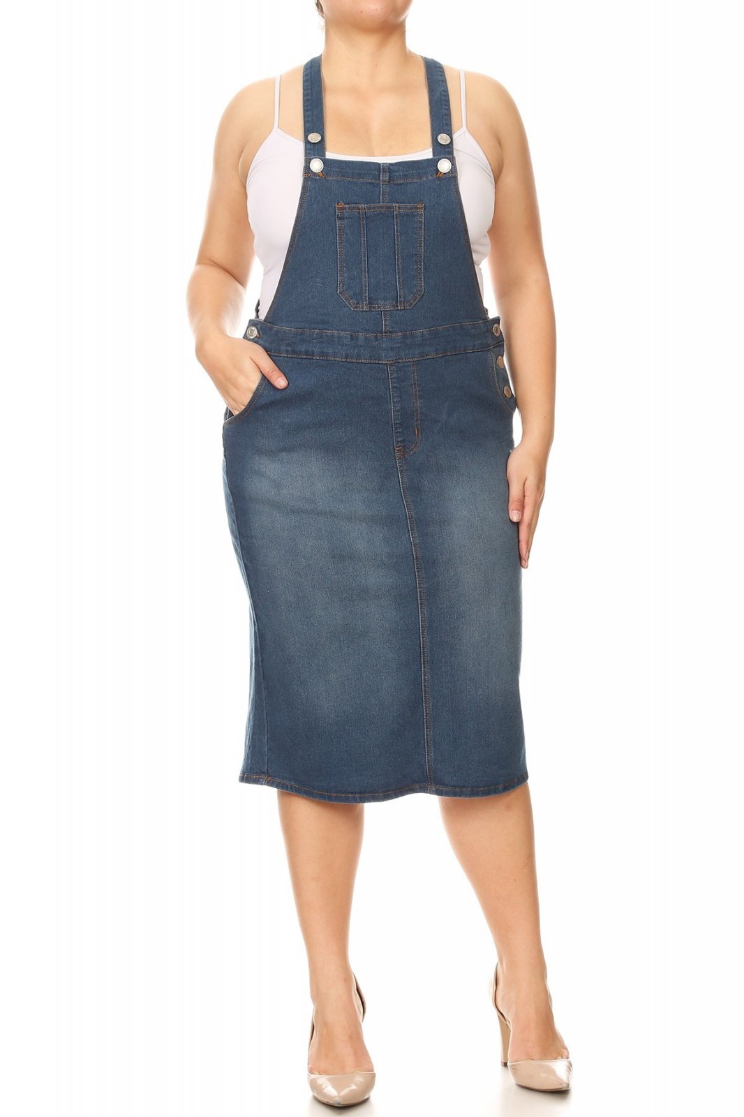 Plus Size Denim Overall Jumper