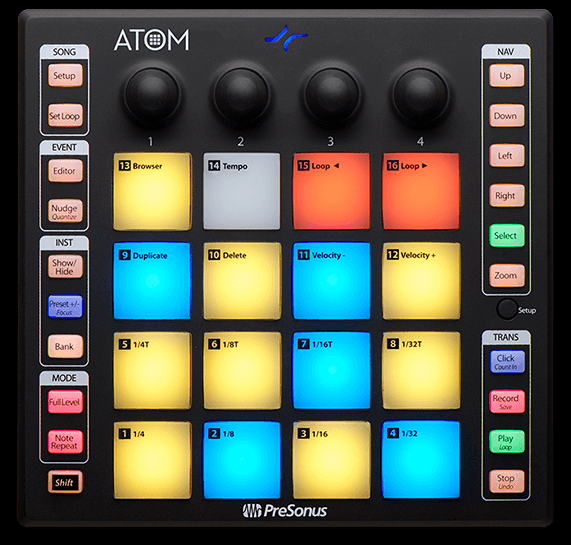 Presonus Atom 16 Pad Usb Midi Controller Studio One Artist 673454007149