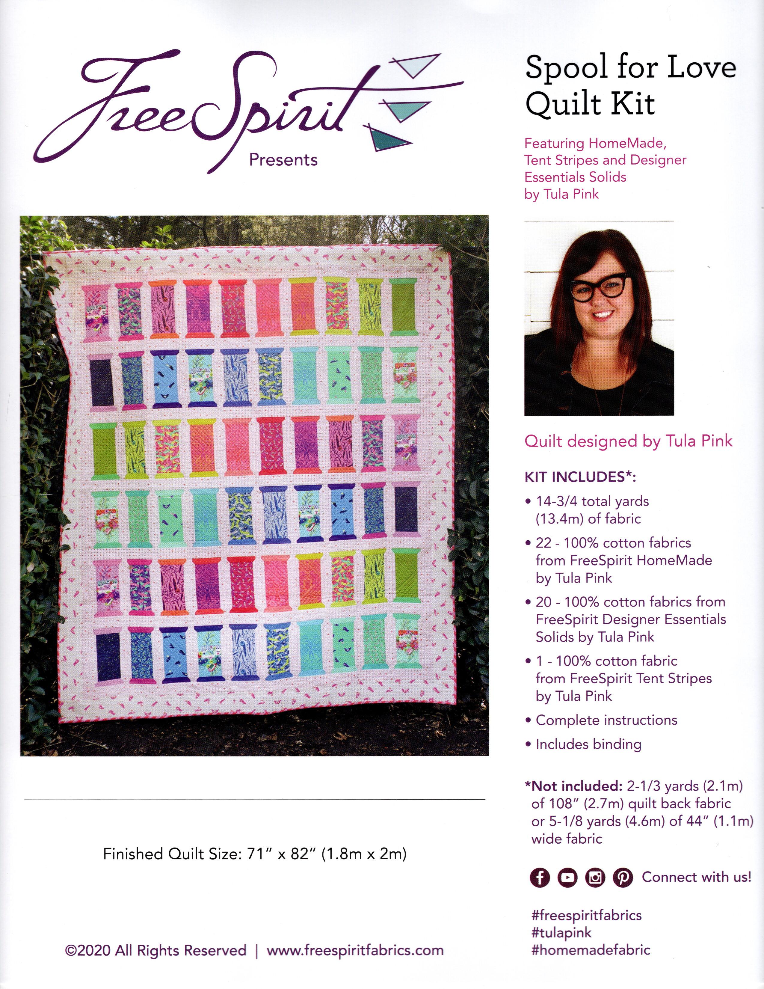 Tula Pink HomeMade Spool for Love Quilt Kit 803081013149