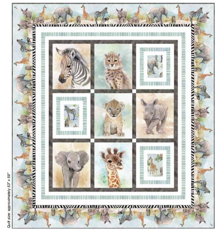 Free Baby Safari Animals Quilt 1