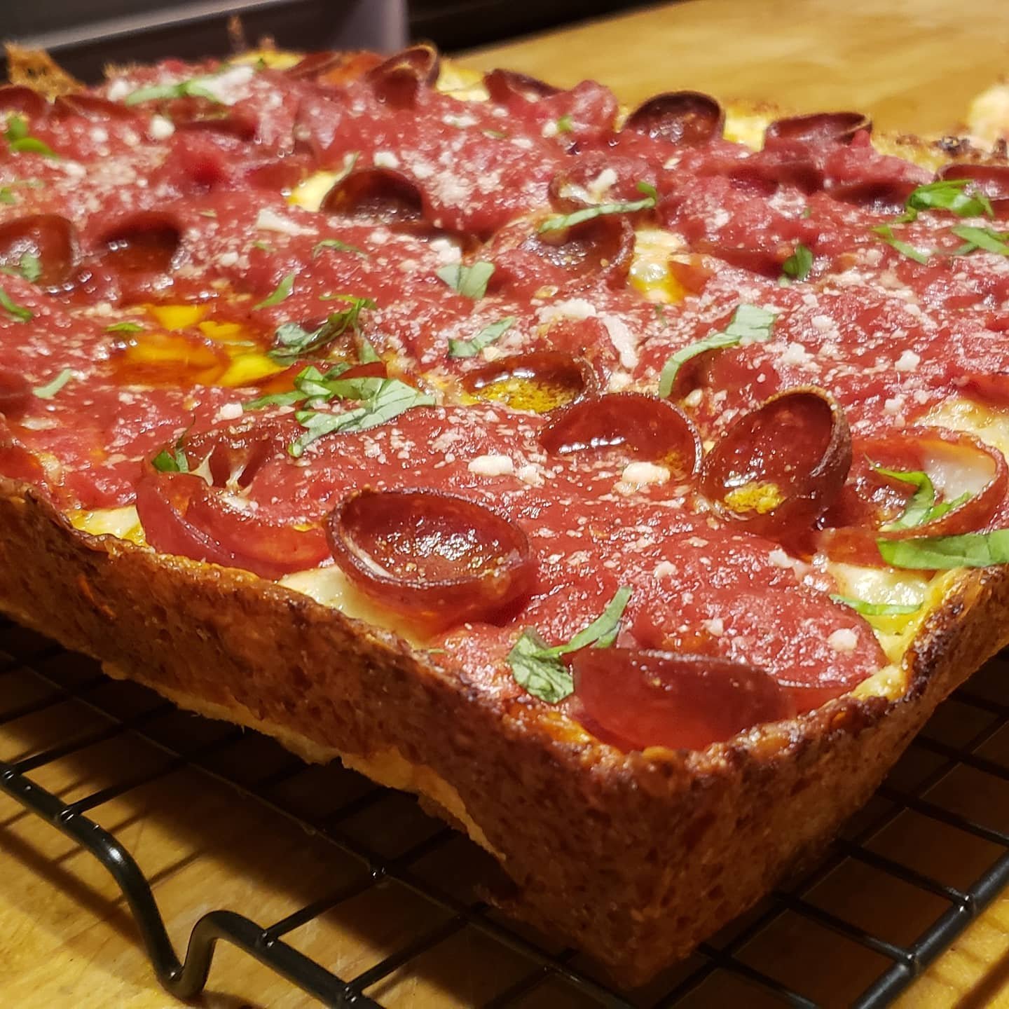 Date Night Detroit Style Pizza from Scratch