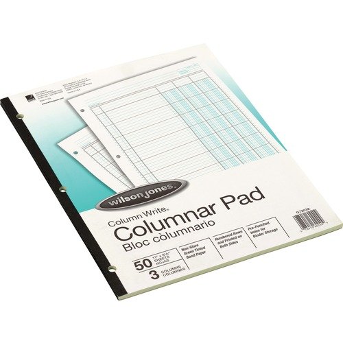 PAD, 3COLUMN, 11X8.5, 50SH ,GREEN LEDGER 078910602409