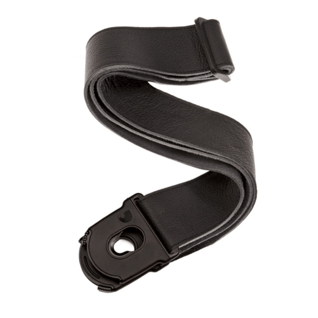 Daddario Lock Leather Guitar Strap Black Leather 019954960285