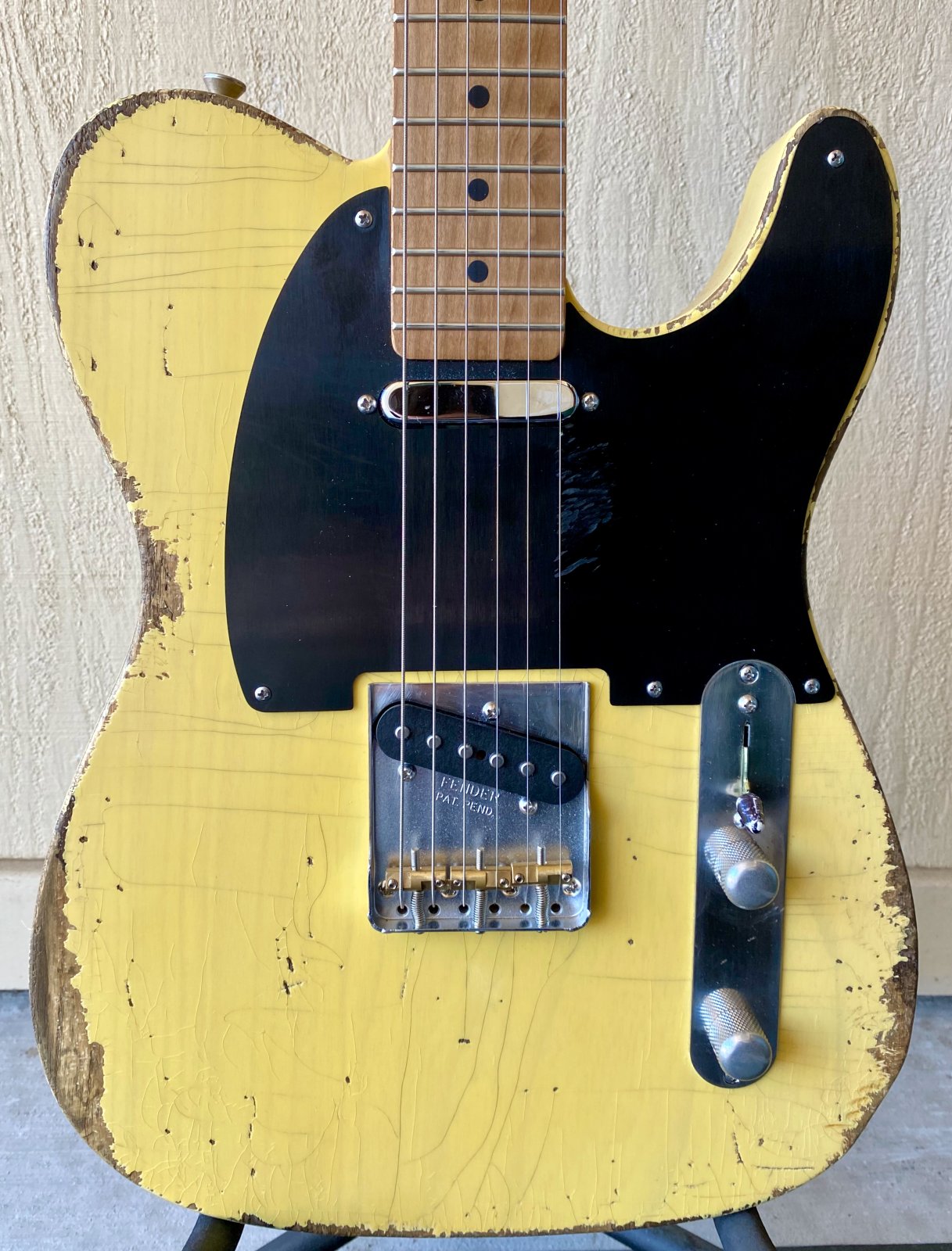 MJT BUTTERSCOTCH TELECASTER ELECTRIC GUITAR, ROASTED MAPLE NECK