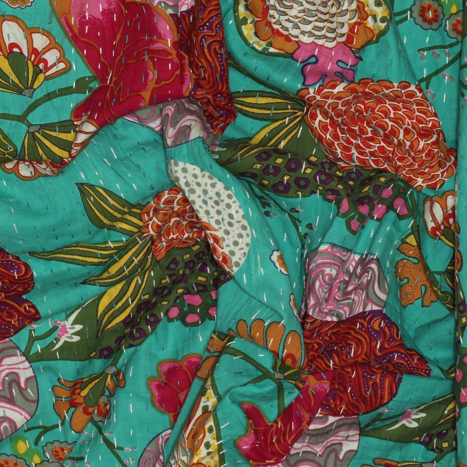 Sunny Season Handstitched Kantha Cloth