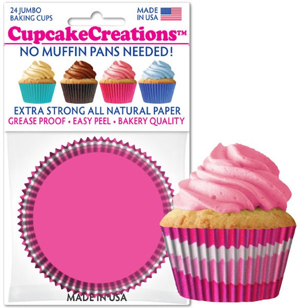 Cupcake Liners Jumbo Pink Swirl 731589088041