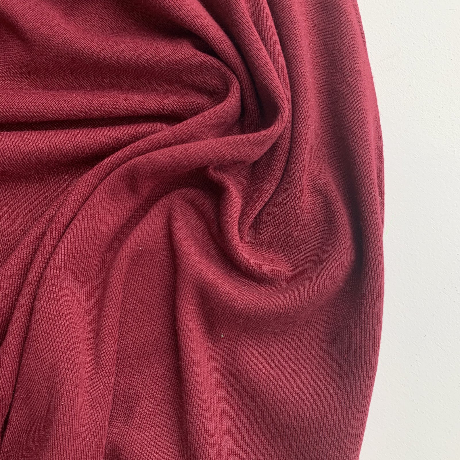 Deadstock Rib Knit Cotton 58 Burgundy