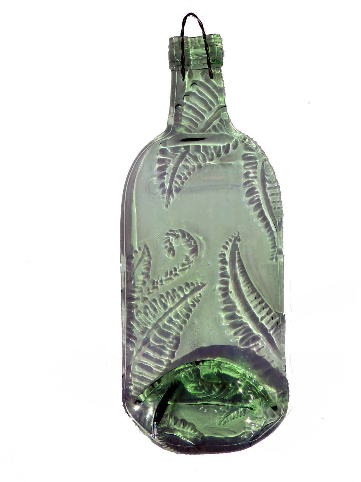 Wine Bottle Art Cheese Tray Fern
