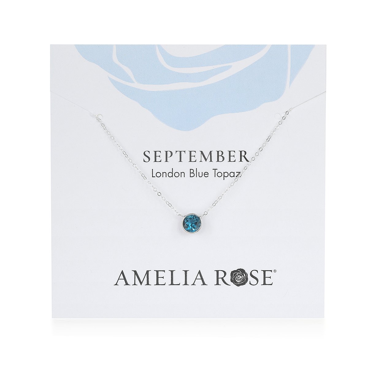 Amelia Rose Necklace Blue Topaz/September