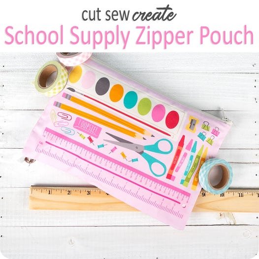 School Supply Zipper Pouch Panel 752106502208