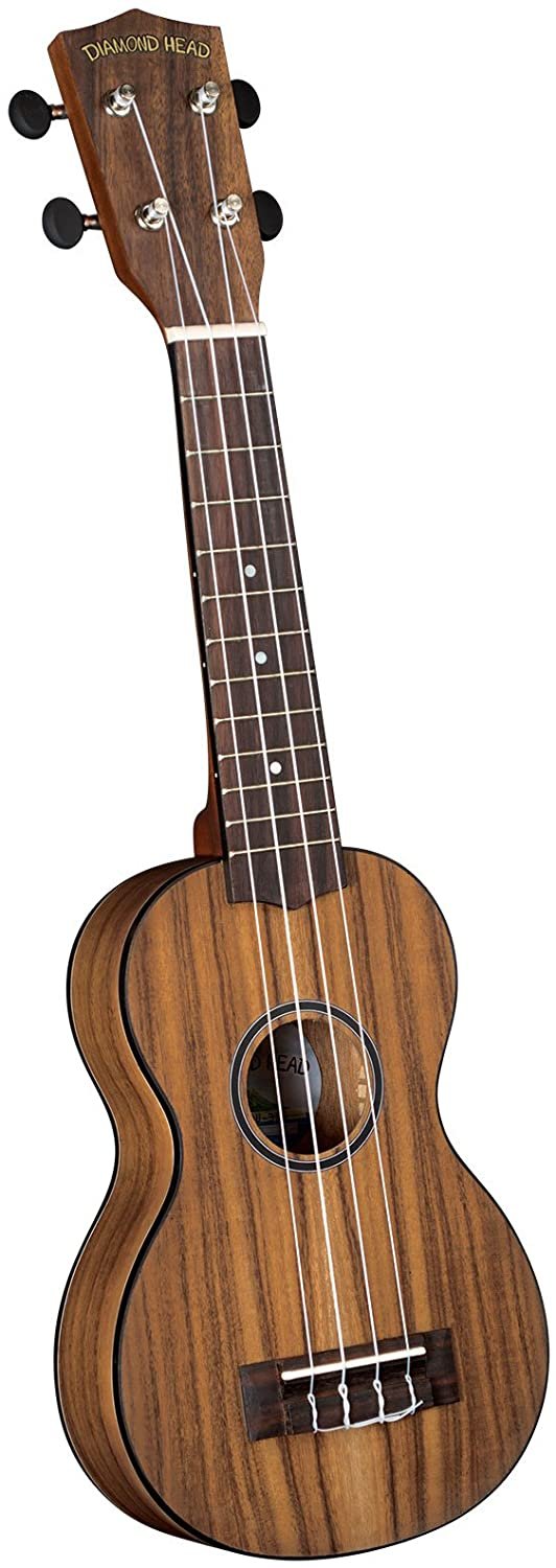 Diamond Head Ukulele Soprano Deluxe Flamed Acacia Uke w/ Bag 350