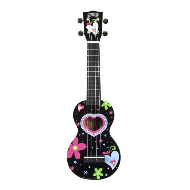 Mahalo Art Series Ukulele Uke Heart Pattern 8997032891329