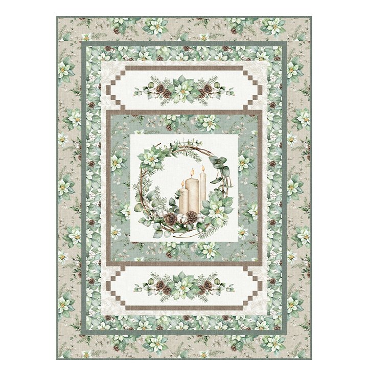 Centerfield Quilt Kit Featuring 'White Linen Christmas'