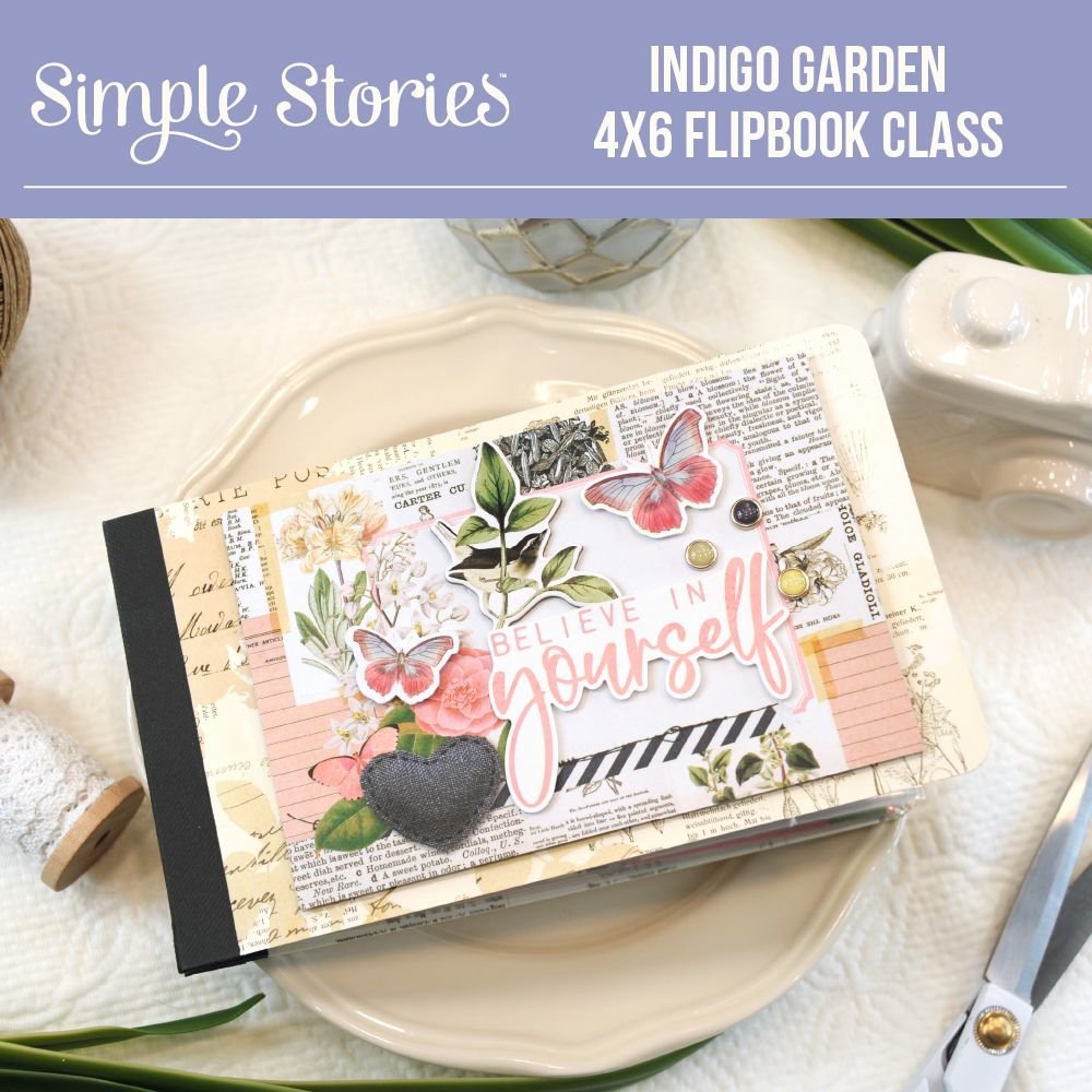 Mystery Monday 82 Simple Stories Indigo Garden Flipbook KIT TO GO