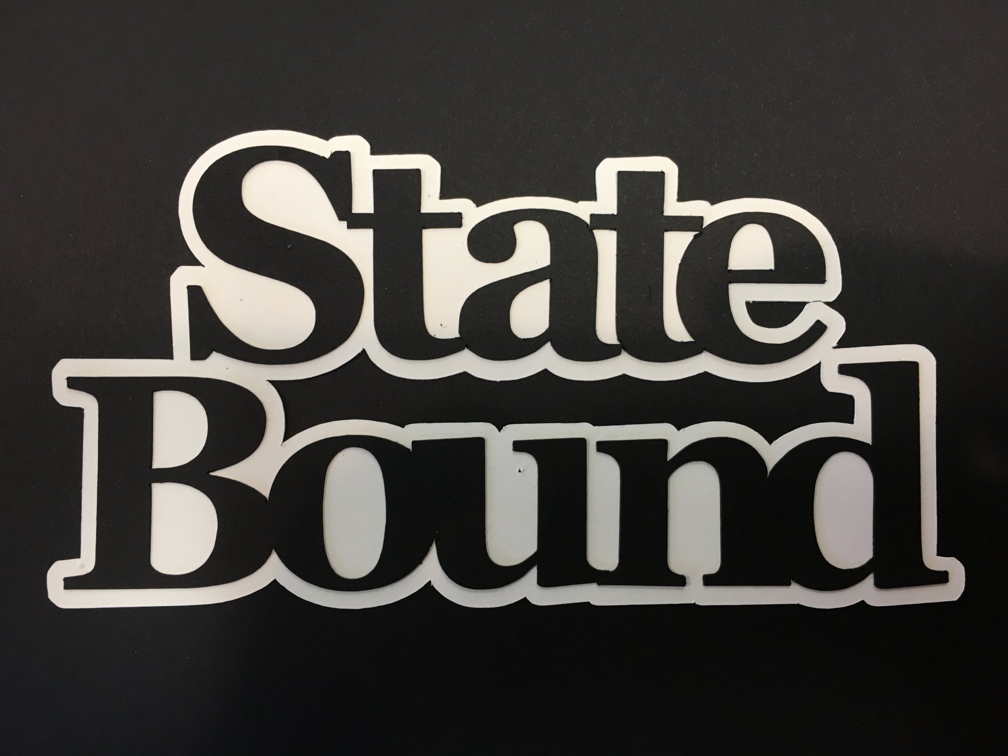 STATE BOUND die cut