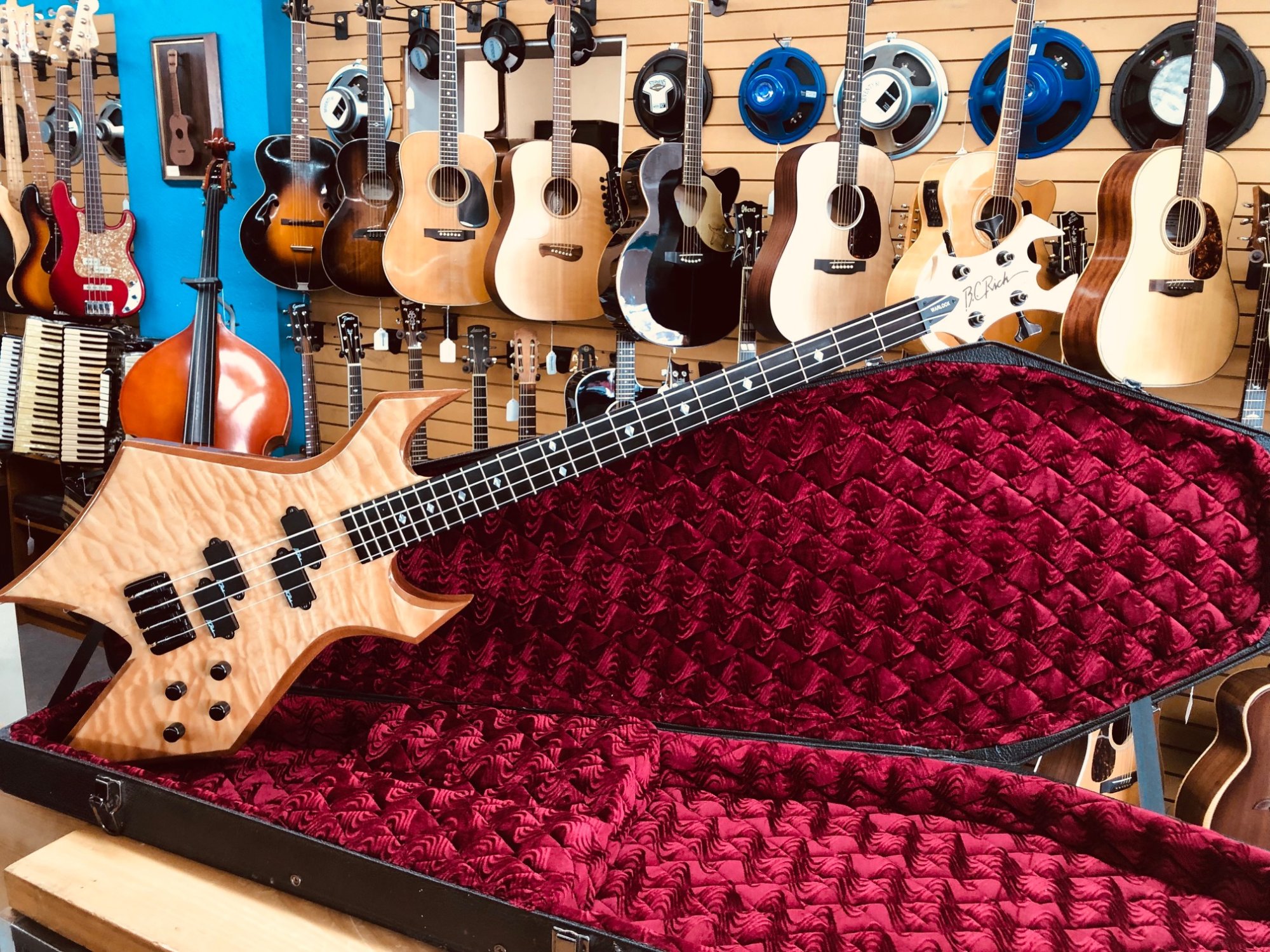 BC Rich Warlock Bass Guitar w/ Coffin Case