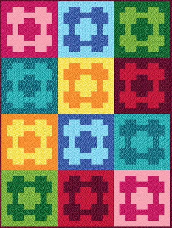 Chain Link Quilt Kit featuring Gemstone Fabric by Whistler Studios and