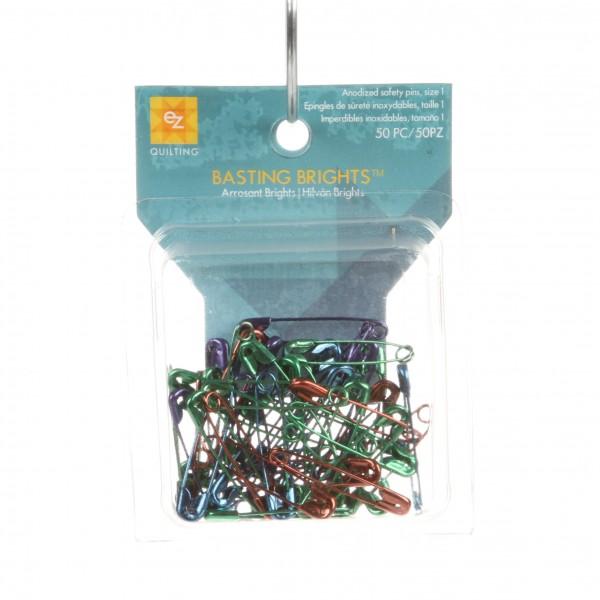 EZ Quilting Basting Brights Safety Pins Size 1 070659499210