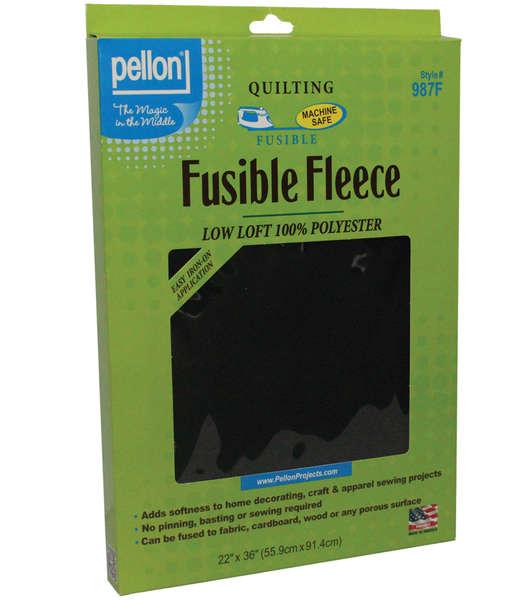 Fusible Low Loft Fleece Black 22in x 36in 075269042351