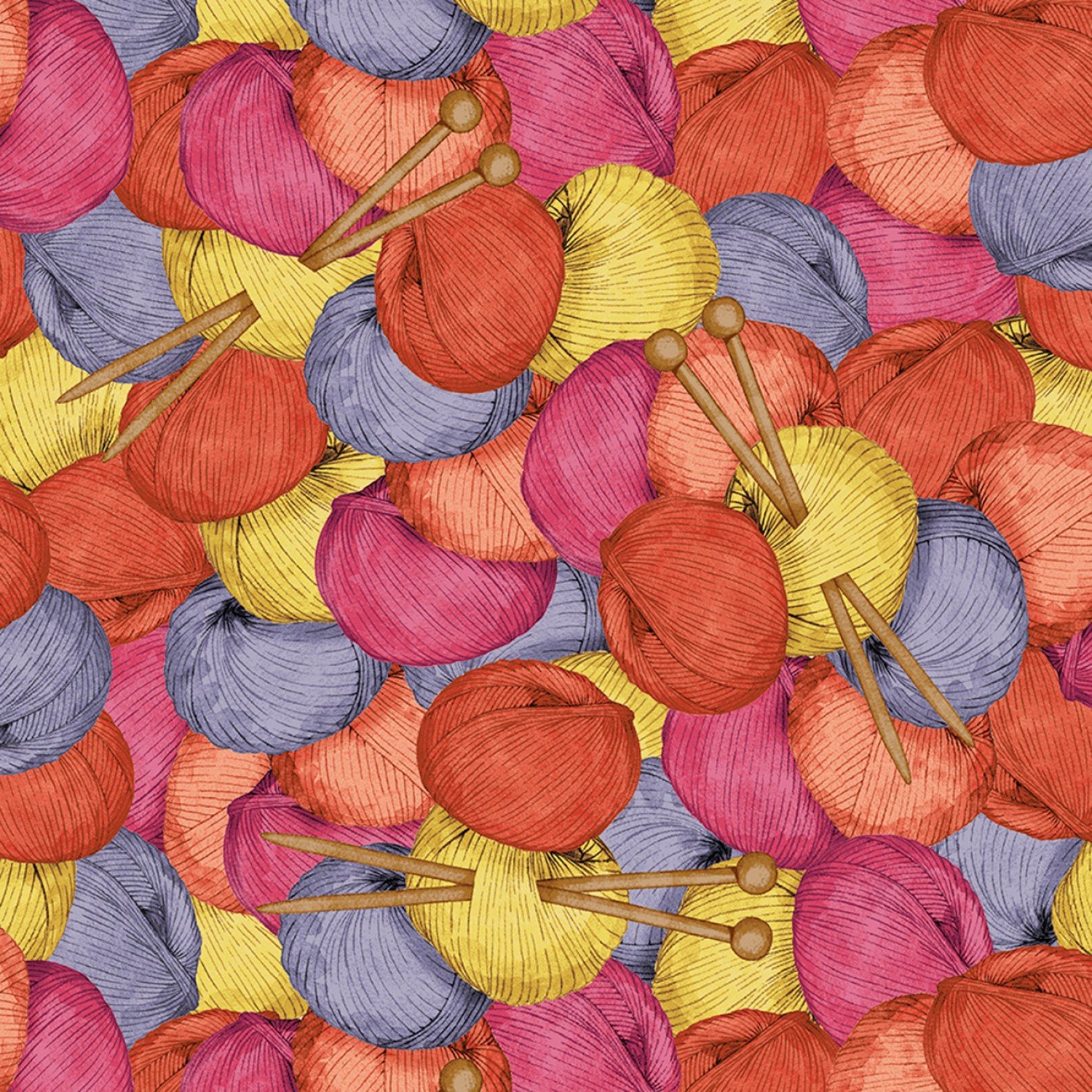 Pink, Orange, Yellow, and Gray Packed Yarn and Knitting Needles Knit N