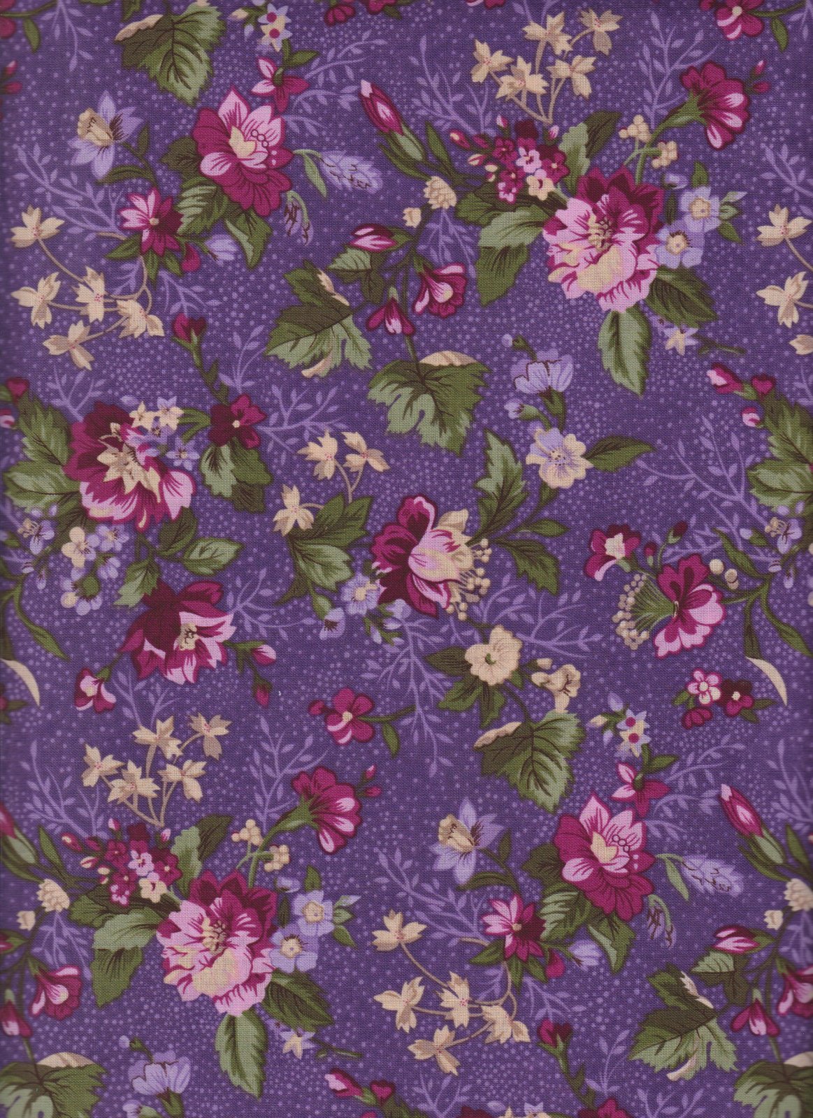 Fabric Tradition Country French Floral Purple