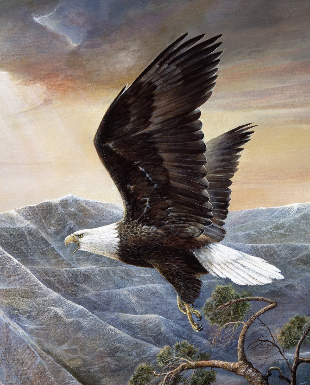 Leaving the Nest Quilt Panel Eagles by David Textiles