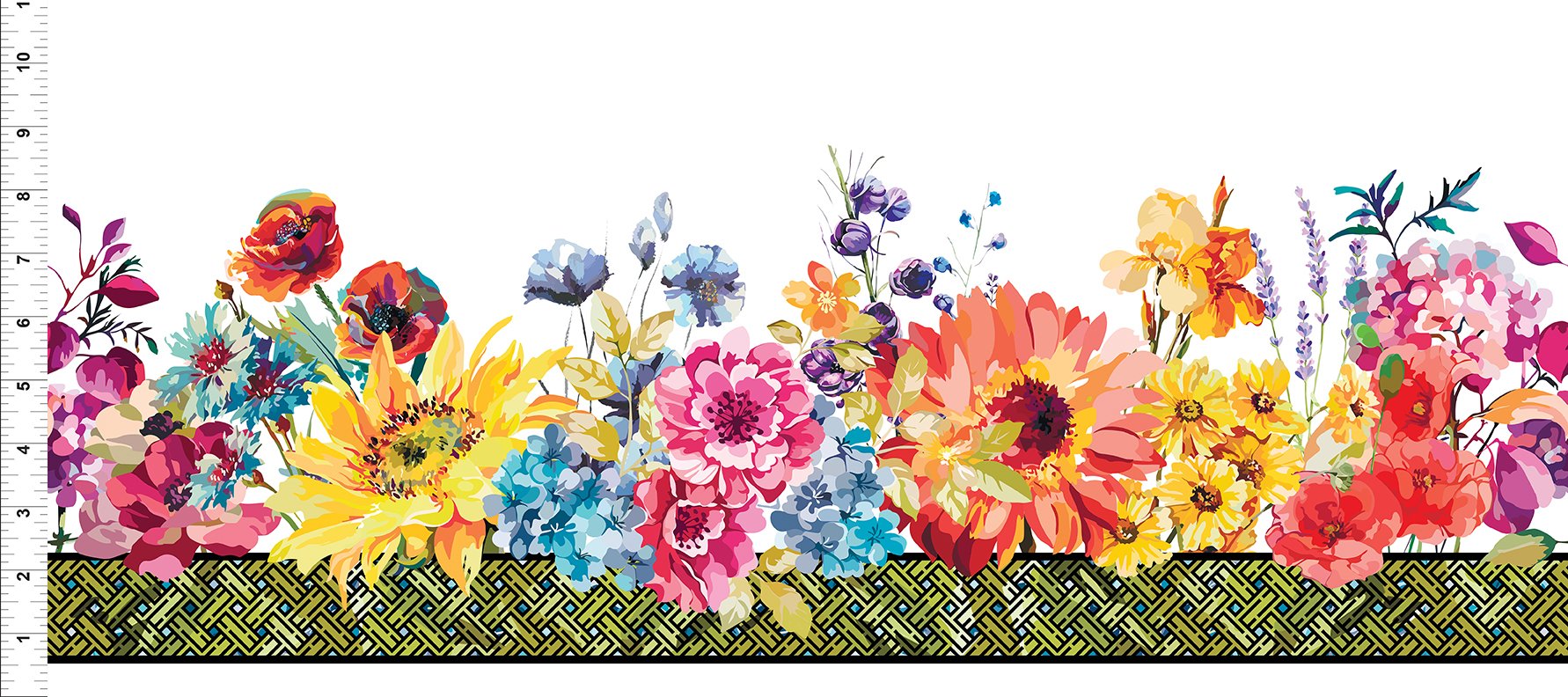 Hummingbird Lane Border Print Multi 3HL1 43360844