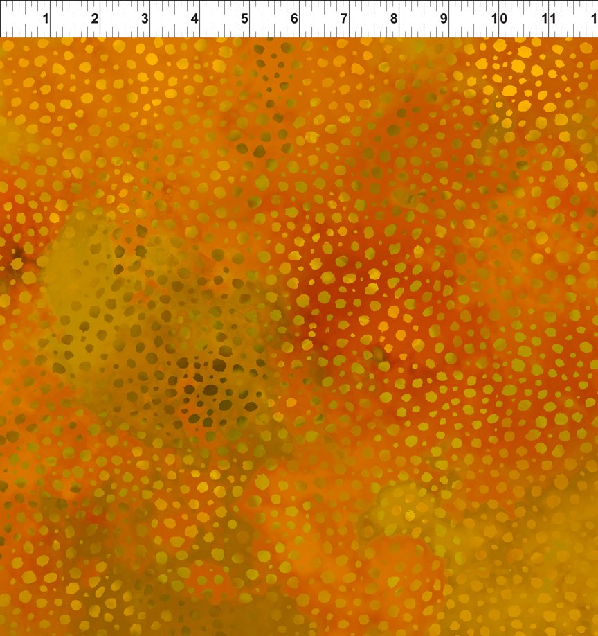 Spots and Dots in Orange and Yellow Safari by In The Beginning Fabrics