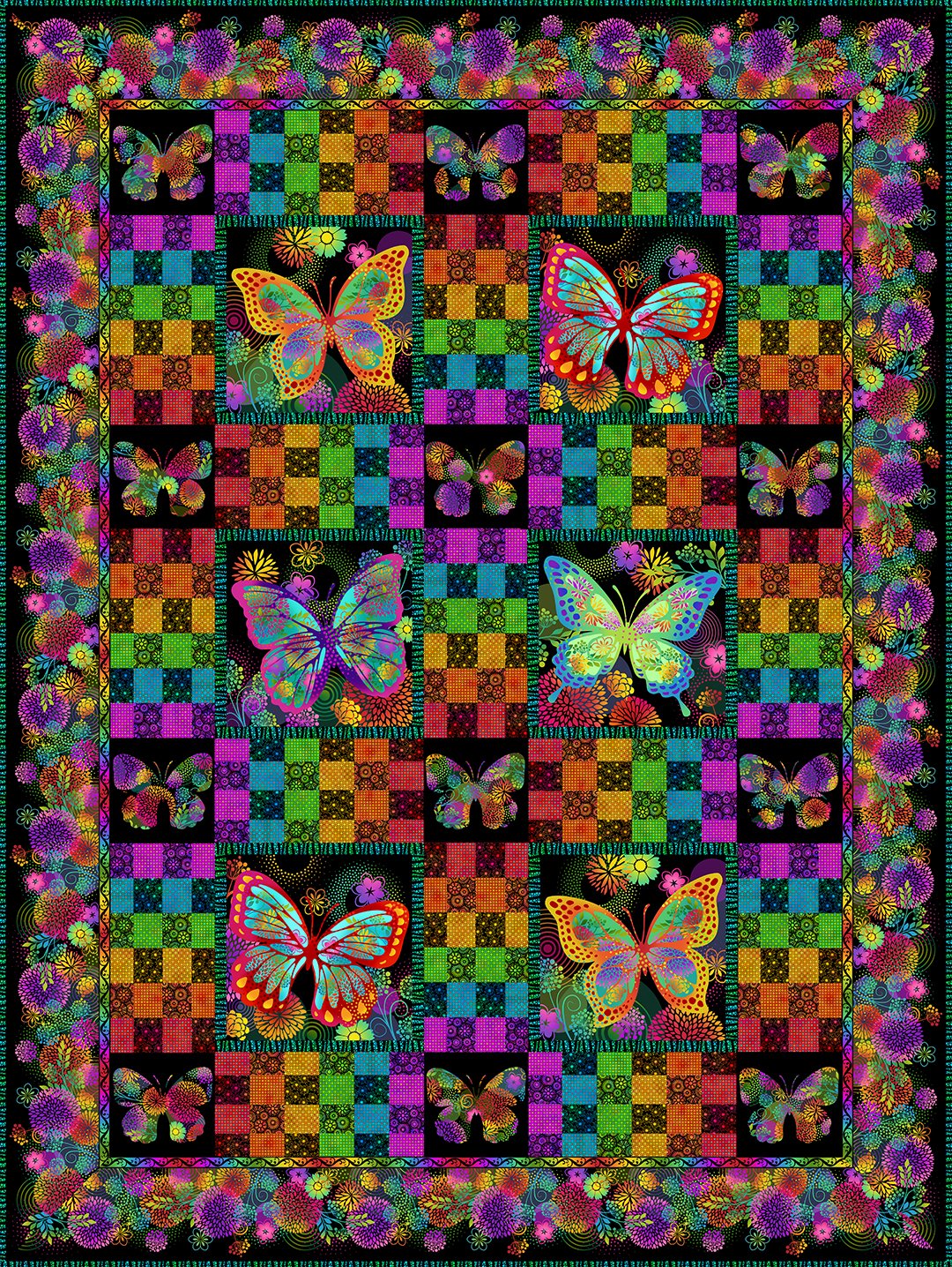 Unusual Garden II Butterfly Quilt Pattern 656076
