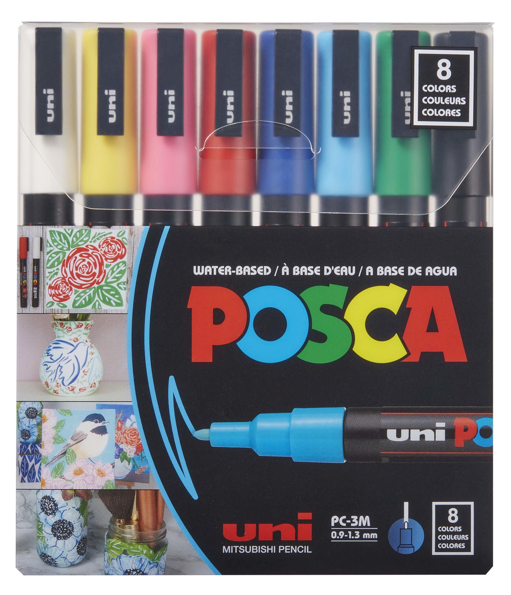 POSCA 8Color Paint Marker Set, PC3M Fine 4902778246115