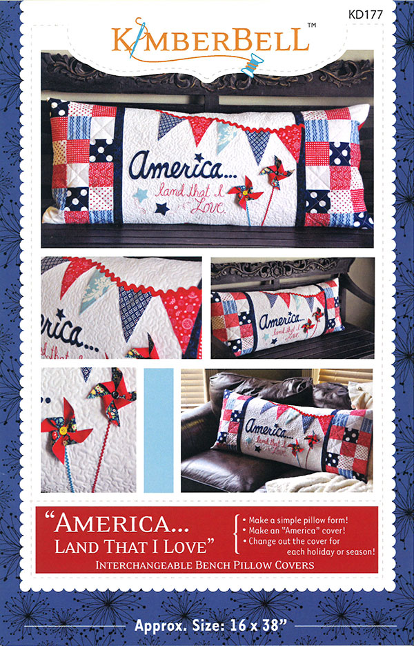 America Land That I Love Bench Pillow Pattern Kimberbell 853412004759