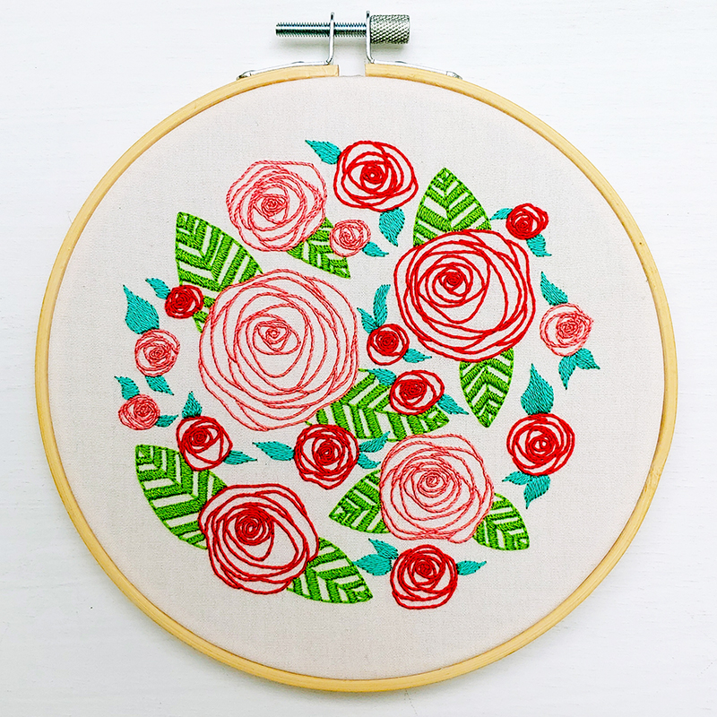 Embroidery Kit Coming Up Roses 752106629042