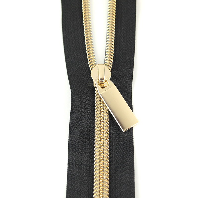 Zippers by the Yard Black/Rose Gold (per inch) 144282